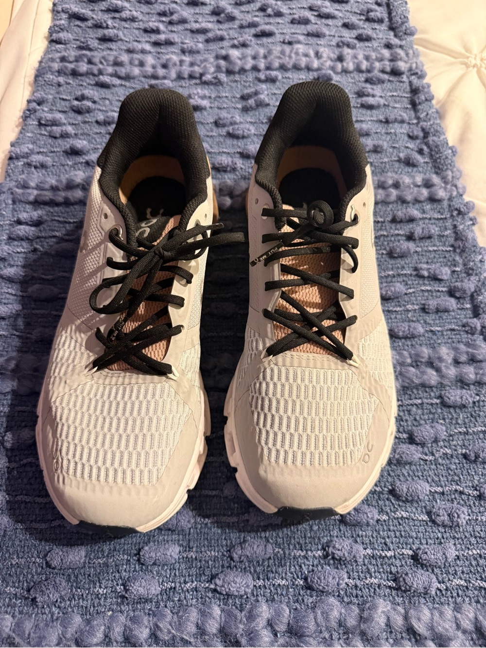 Women's Athletic Running Shoes - White with Black Accents